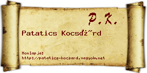 Patatics Kocsárd névjegykártya